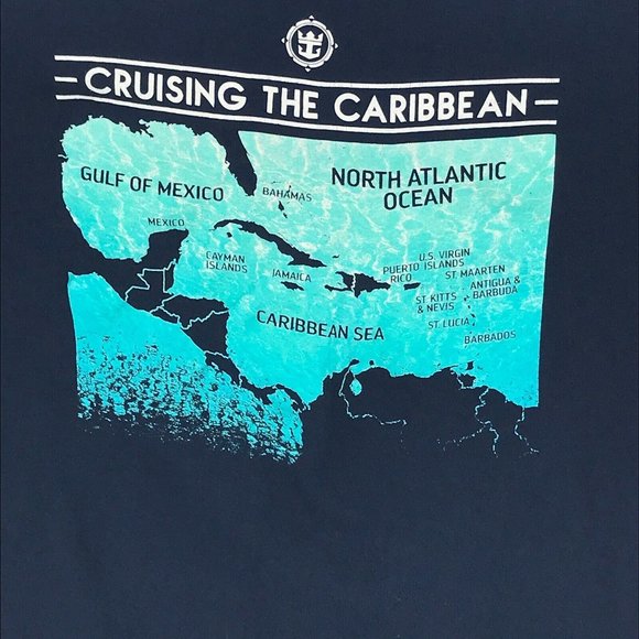 Royal Caribbean Mens Shirt Large Blue Short Sleeve Cruise Souvenir Tourist Tee - Picture 5 of 12